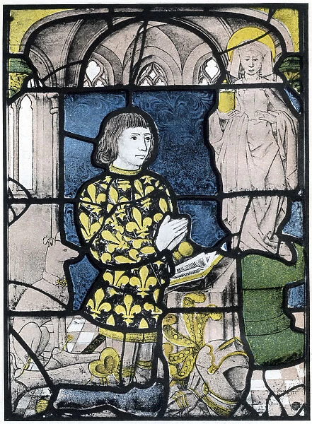 A knight (de Bernemicourt) at his orisons before an image of St Mary Magdalene, c1500, (1924)