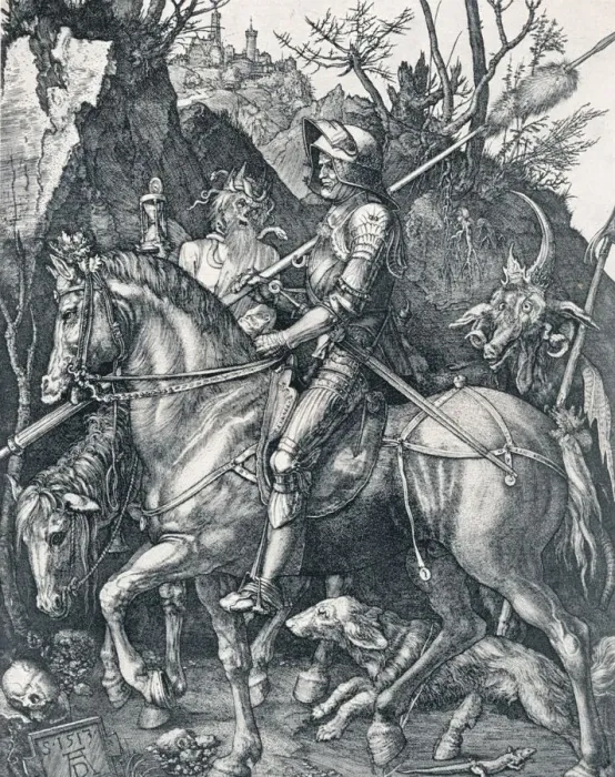 Framed Print : The Knight, Death and the Devil, 1513 (1906). Artist: Albrecht Durer Framed Print : The Knight, Death and the Devil, 1513 (1906). Artist: Albrecht Durer