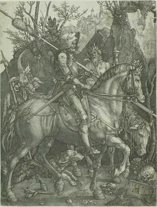 Framed Print : Knight, Death, and Devil, 1564. Creator: Jan Wierix Framed Print : Knight, Death, and Devil, 1564. Creator: Jan Wierix