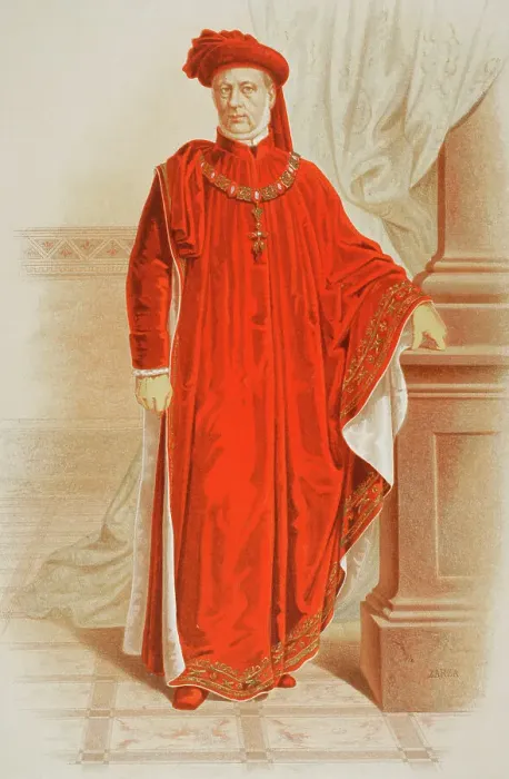 Framed Print : Knight of the Distinguished Order of the Golden Fleece in ceremonial dress, 1865. Creator: Unknown Framed Print : Knight of the Distinguished Order of the Golden Fleece in ceremonial dress, 1865. Creator: Unknown