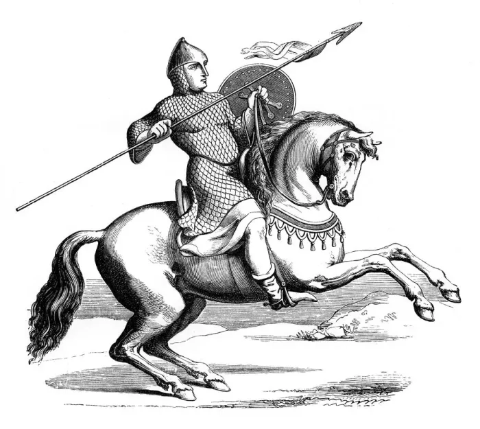 Framed Print : Knight in his hauberk, (1870) Framed Print : Knight in his hauberk, (1870)