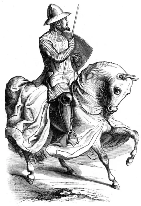 Framed Print : A knight of King Louis VI of France, c14th century (1849) Framed Print : A knight of King Louis VI of France, c14th century (1849)
