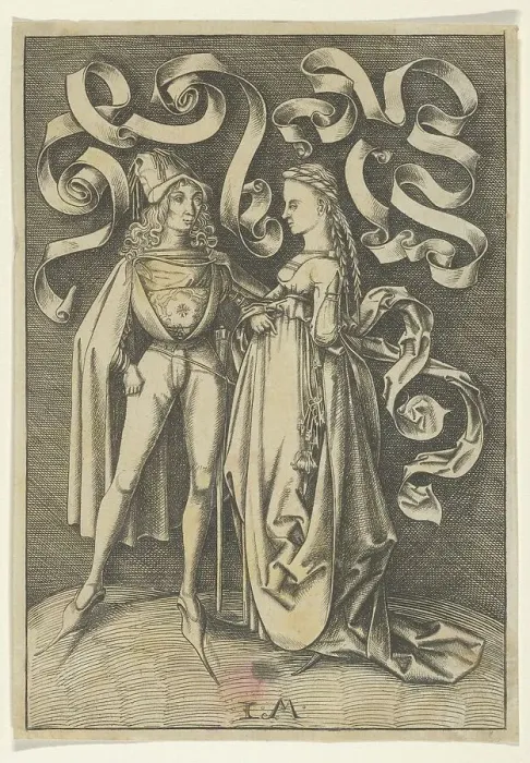 Framed Print : The Knight and the Lady. Creator: Anon Framed Print : The Knight and the Lady. Creator: Anon