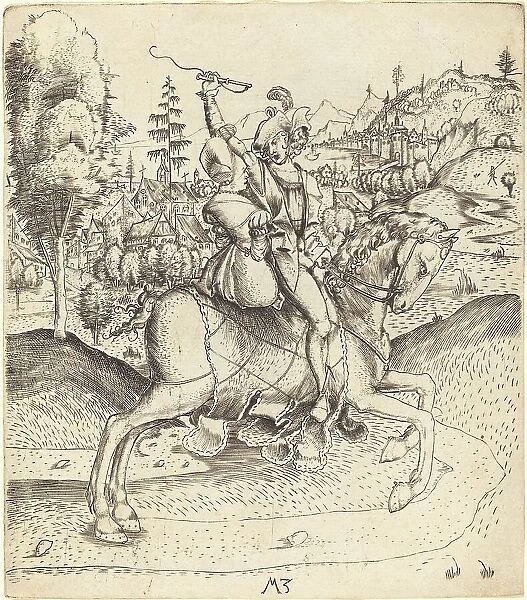 Knight and Lady on Horseback, c. 1500. Creator: Master MZ