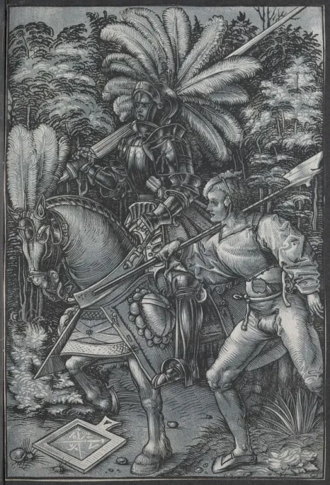Framed Print : The Knight and Lansquenet, c. 1512. Creator: Hans Wechtlin (German, 1480 / 85-aft 1526) Framed Print : The Knight and Lansquenet, c. 1512. Creator: Hans Wechtlin (German, 1480 / 85-aft 1526)