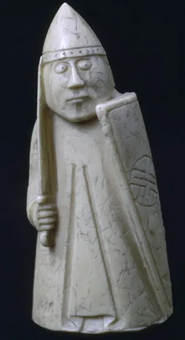 Framed Print : A Knight - The Lewis Chessmen, (Norwegian?), c1150-c1200