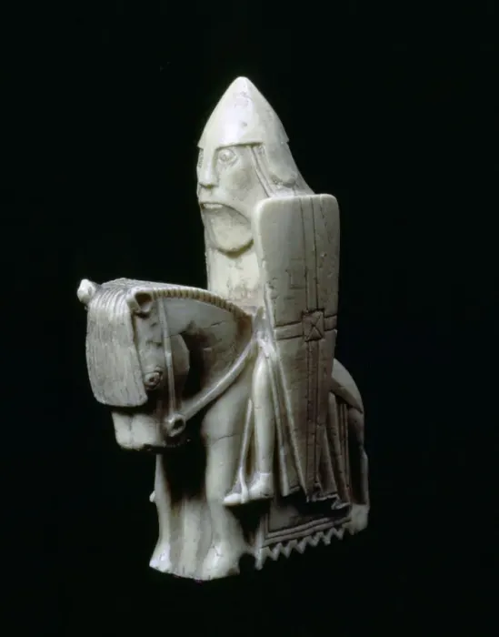 Framed Print : A Knight - The Lewis Chessmen, (Norwegian?), c1150-c1200 Framed Print : A Knight - The Lewis Chessmen, (Norwegian?), c1150-c1200
