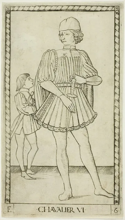 Framed Print : The Knight, plate six from The Ranks and Conditions of Men, c.1465. Creator: Unknown Framed Print : The Knight, plate six from The Ranks and Conditions of Men, c.1465. Creator: Unknown
