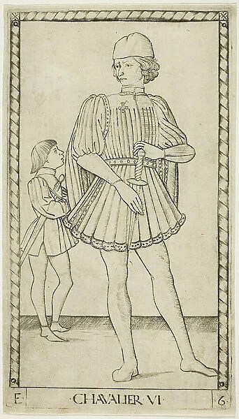 The Knight, plate six from The Ranks and Conditions of Men, c.1465. Creator: Unknown