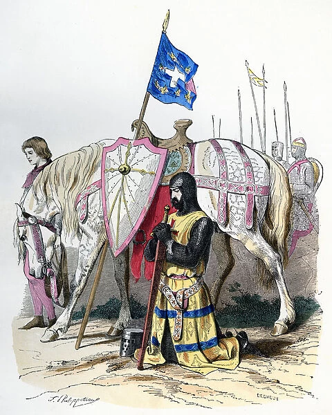 A knight saying a prayer before departing for the second crusade, 1146 (1882-1884). Artist: Deghouy