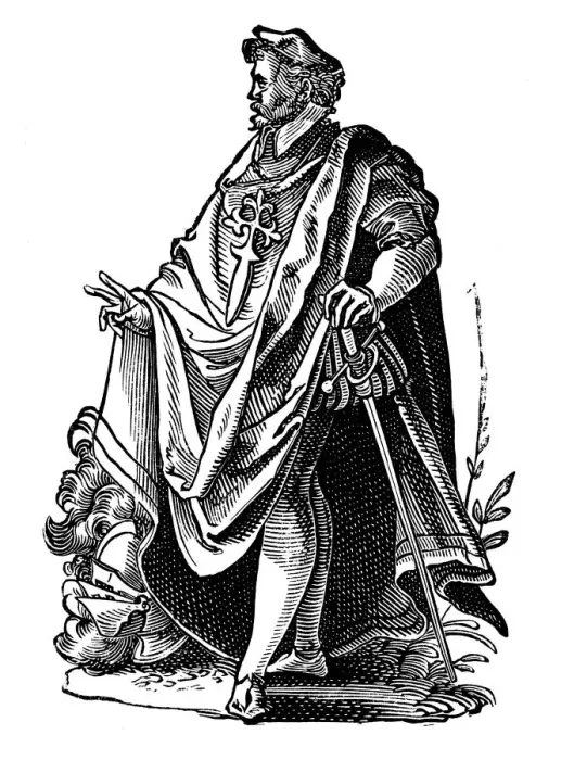 Framed Print : Knight Templar in travelling dress, (c1119) 16th century. Artist: Jost Amman Framed Print : Knight Templar in travelling dress, (c1119) 16th century. Artist: Jost Amman