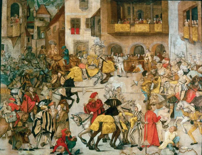 Framed Print : Knight Tournament, ca 1509-1510. Artist: Schaufelin, Hans (c. 1480 / 85-1540) Framed Print : Knight Tournament, ca 1509-1510. Artist: Schaufelin, Hans (c. 1480 / 85-1540)