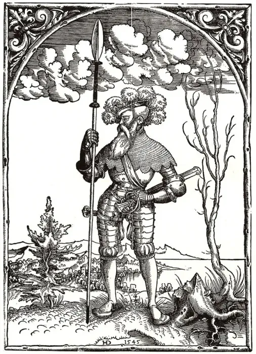 Framed Print : Knight in War Harness. Artist: Deckinger, Hieronymus (active 1562-1574) Framed Print : Knight in War Harness. Artist: Deckinger, Hieronymus (active 1562-1574)