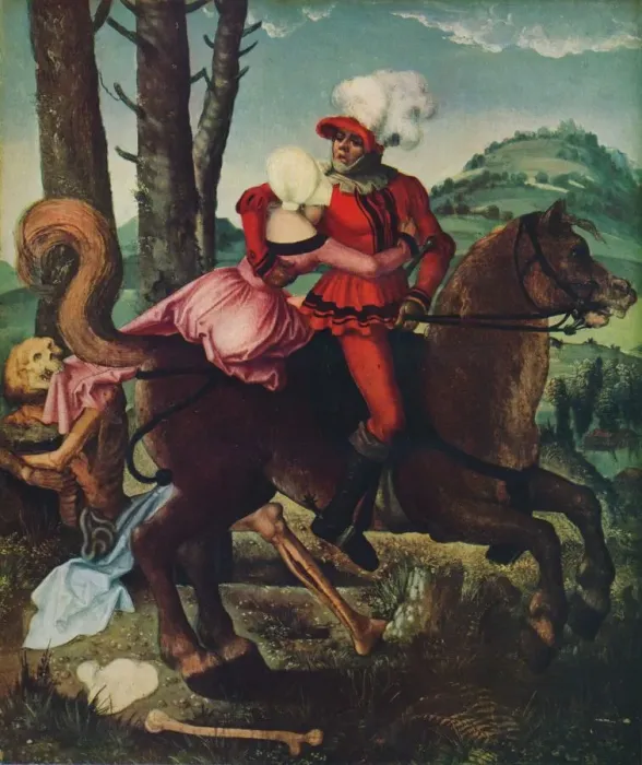 Framed Print : The knight, the young girl and the Death, c1510, (1939). Artist: Hans Baldung Framed Print : The knight, the young girl and the Death, c1510, (1939). Artist: Hans Baldung