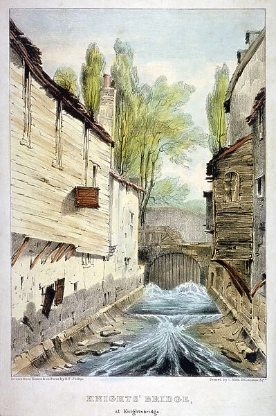 Knights Bridge, Knightsbridge, Westminster, London, c1825