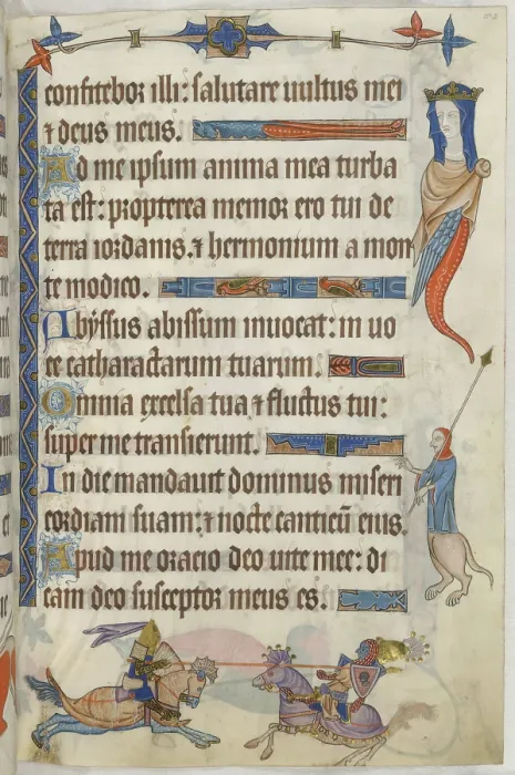 Framed Print : Two knights jousting, 1325-1335. Creator: Unknown Framed Print : Two knights jousting, 1325-1335. Creator: Unknown