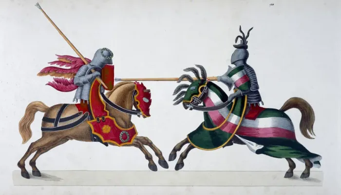 Framed Print : Two knights jousting at a tournament, 1842. Artist: Friedrich Martin von Reibisch Framed Print : Two knights jousting at a tournament, 1842. Artist: Friedrich Martin von Reibisch