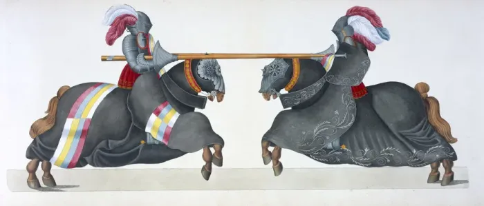Framed Print : Two knights jousting at a tournament, 1842. Artist: Friedrich Martin von Reibisch Framed Print : Two knights jousting at a tournament, 1842. Artist: Friedrich Martin von Reibisch