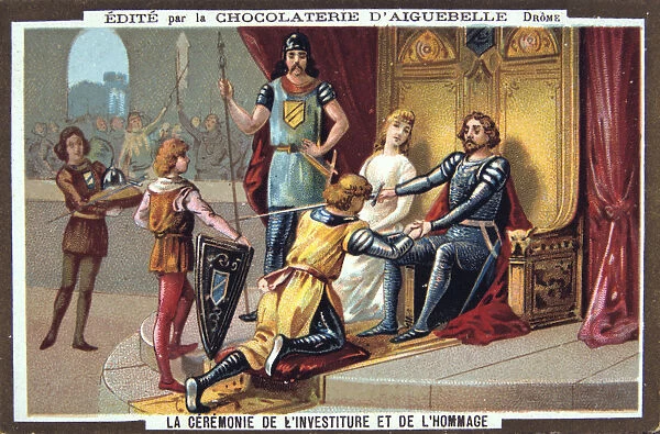 The Knights - Swearing of allegiance to the lord, Middle Ages. 19th Century