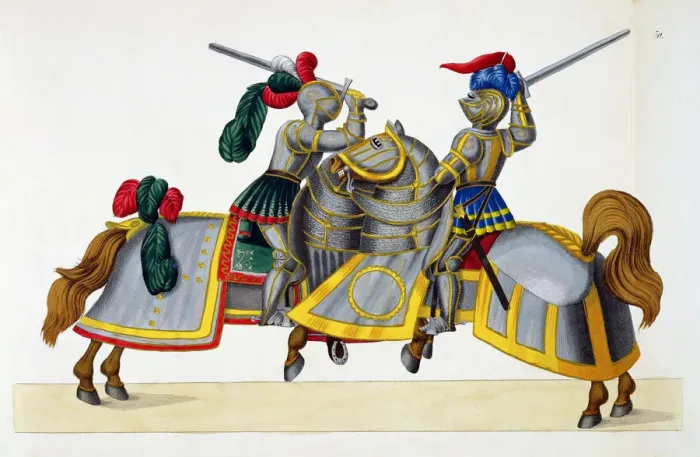 Framed Print : Two knights at a tournament, 1842. Artist: Friedrich Martin von Reibisch Framed Print : Two knights at a tournament, 1842. Artist: Friedrich Martin von Reibisch