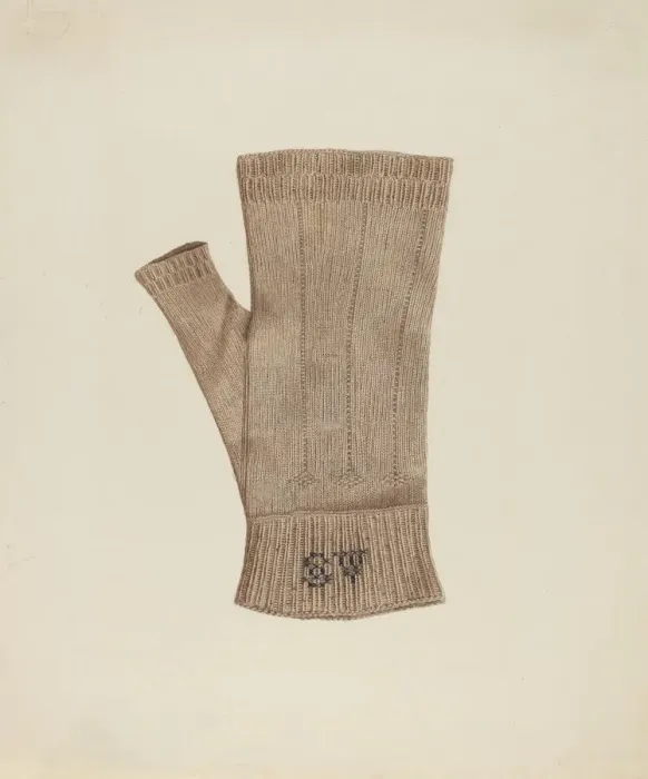 Framed Print : Knitted Glove, c. 1936. Creator: Elizabeth Moutal Framed Print : Knitted Glove, c. 1936. Creator: Elizabeth Moutal