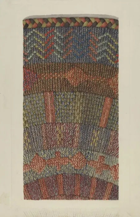 Framed Print : Knitted Rug, 1935 / 1942. Creator: Ingrid Selmer-Larsen Framed Print : Knitted Rug, 1935 / 1942. Creator: Ingrid Selmer-Larsen