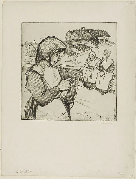 The Knitter, 1902. Creator: Theophile Alexandre Steinlen