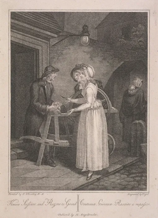 Framed Print : Knives Scissars and Razors to Grind, Cries of London, c1795. Artist: Vogel Framed Print : Knives Scissars and Razors to Grind, Cries of London, c1795. Artist: Vogel