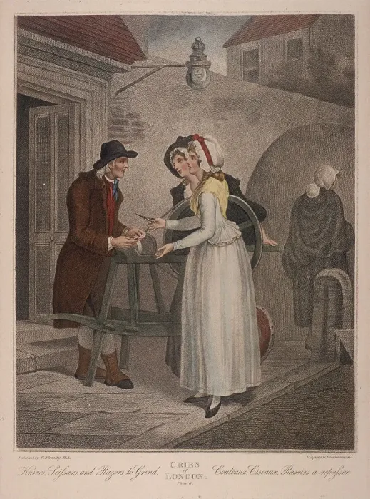 Framed Print : Knives Scissars and Razors to Grind, Cries of London, c1870 Framed Print : Knives Scissars and Razors to Grind, Cries of London, c1870