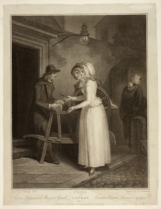 Framed Print : Knives, Scissors, and Rotors to Grind, January 1795. Creator: Giovanni Vendramini Framed Print : Knives, Scissors, and Rotors to Grind, January 1795. Creator: Giovanni Vendramini