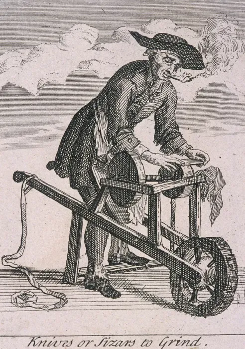 Framed Print : Knives or Sizars to Grind, Cries of London, (c1688?) Framed Print : Knives or Sizars to Grind, Cries of London, (c1688?)