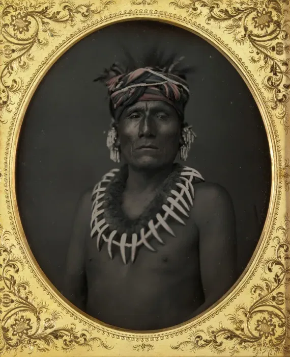 Framed Print : Kno-Shr, Kansas Chief, 1853. Creator: J. H. Fitzgibbon Framed Print : Kno-Shr, Kansas Chief, 1853. Creator: J. H. Fitzgibbon