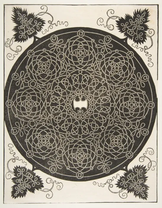 Framed Print : The Third Knot. Interlaced Roundel with Eight Wreaths and a Scalloped Shield in i Framed Print : The Third Knot. Interlaced Roundel with Eight Wreaths and a Scalloped Shield in i
