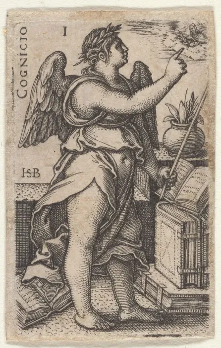 Framed Print : The knowledge. From the episode The Knowledge of God and the Seven Cardinal Virtues, c.1539. Creator: Beham, Hans Sebald (1500-1550). The knowledge. From the episode The Knowledge of God and the Seven Cardinal Virtues, c.1539 Framed Print : The knowledge. From the episode The Knowledge of God and the Seven Cardinal Virtues, c.1539. Creator: Beham, Hans Sebald (1500-1550). The knowledge. From the episode The Knowledge of God and the Seven Cardinal Virtues, c.1539