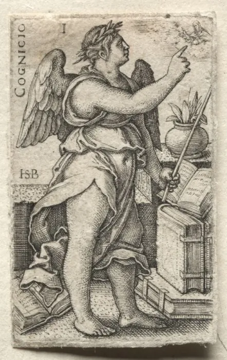 Framed Print : The Knowledge of God and the Seven Cardinal Virtues. Creator: Hans Sebald Beham (German Framed Print : The Knowledge of God and the Seven Cardinal Virtues. Creator: Hans Sebald Beham (German