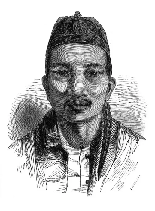 Framed Print : Ko-tsching Dschang, 1848. Artist: Ebenezer Landells