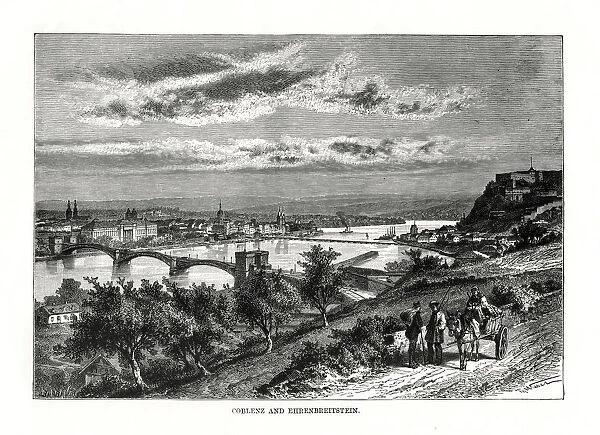 Koblenz and Festung Ehrenbreitstein, Germany, 1879