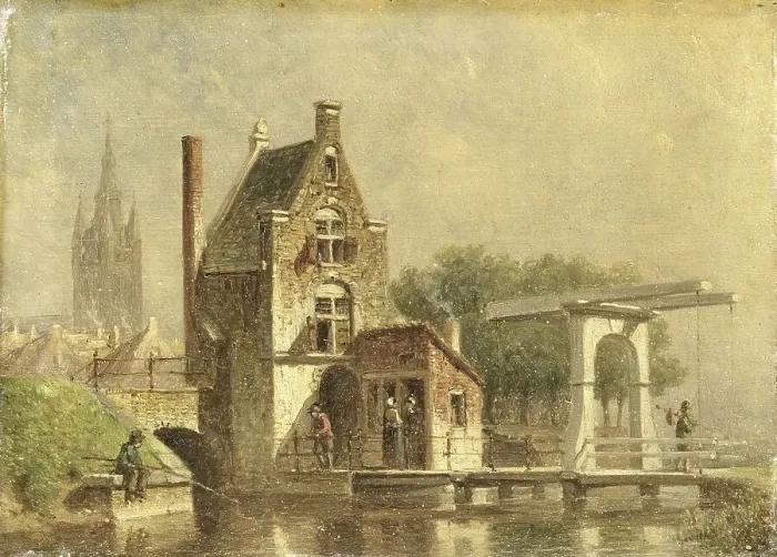 Framed Print : The Koepoort (Cow Gate) in Delft, 1850-1892. Creator: Pieter Gerard Vertin Framed Print : The Koepoort (Cow Gate) in Delft, 1850-1892. Creator: Pieter Gerard Vertin