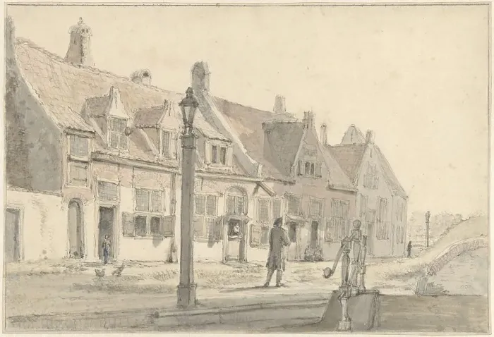 Framed Print : At the Koepoort in Delft, 1819. Creator: Johannes Jelgerhuis Framed Print : At the Koepoort in Delft, 1819. Creator: Johannes Jelgerhuis