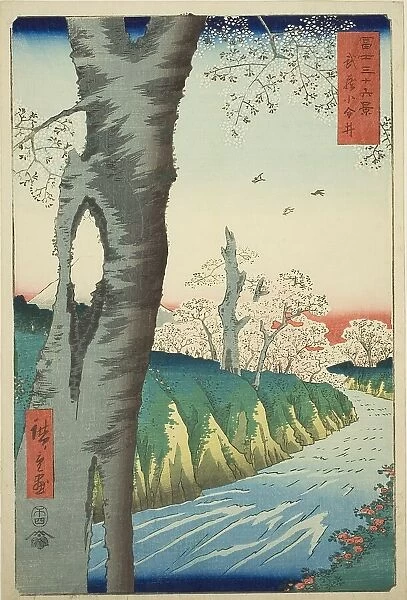 Koganei in Musashi Province (Musashi Koganei), from the series 'Thirty-six Views of Mount... 1858. Creator: Ando Hiroshige. Koganei in Musashi Province (Musashi Koganei), from the series 'Thirty-six Views of Mount... 1858