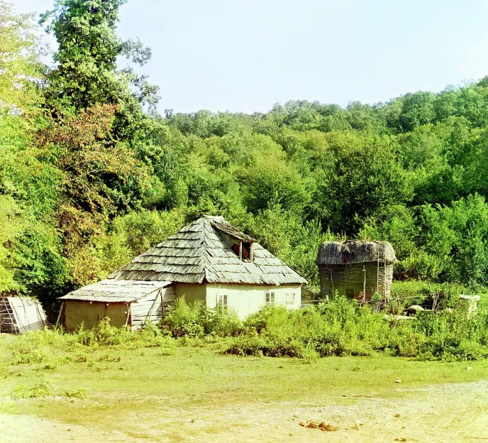 Framed Print : Koldakhvary: shed for drying corn, between 1905 and 1915. Creator: Sergey Mikhaylovich Prokudin-Gorsky Framed Print : Koldakhvary: shed for drying corn, between 1905 and 1915. Creator: Sergey Mikhaylovich Prokudin-Gorsky