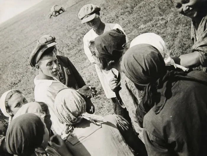 Framed Print : A Kolkhoz brigade taking a break, USSR, 1931 Framed Print : A Kolkhoz brigade taking a break, USSR, 1931