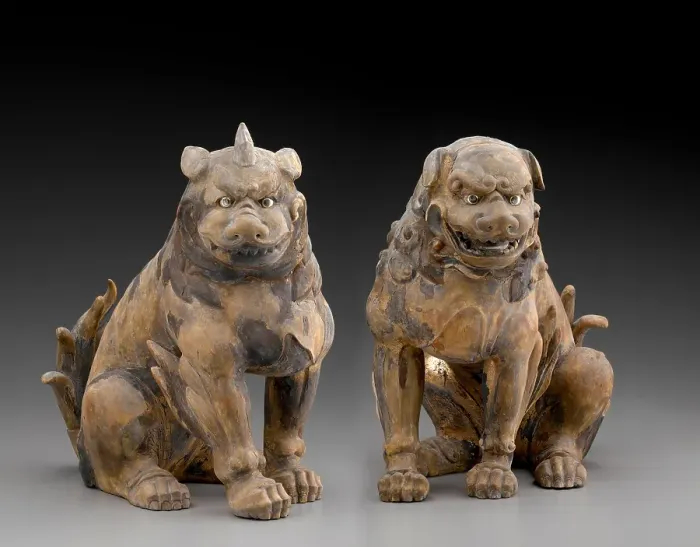 Framed Print : Komainu, about 1450. Creator: Unknown