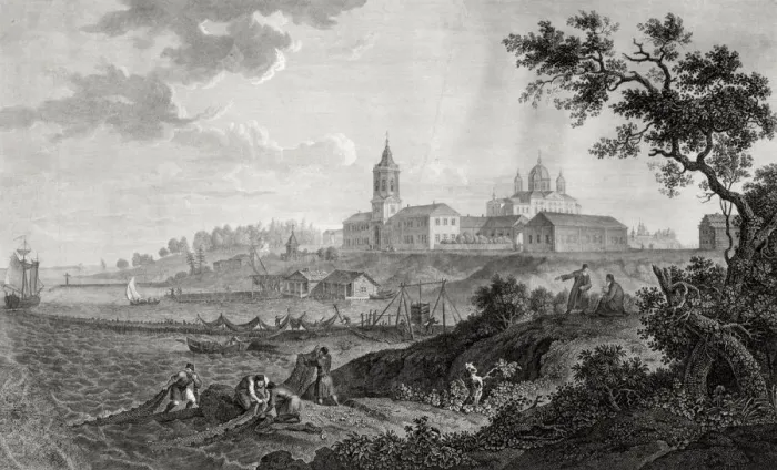 Framed Print : The Konevsky Monastery of Nativity of Virgin in Konevets, 1812 Framed Print : The Konevsky Monastery of Nativity of Virgin in Konevets, 1812