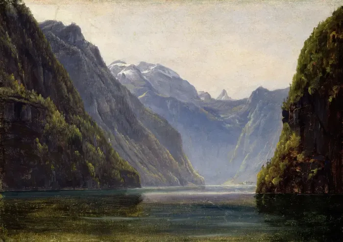 Framed Print : From Konigssee, 1831. Creator: Thomas Fearnley Framed Print : From Konigssee, 1831. Creator: Thomas Fearnley