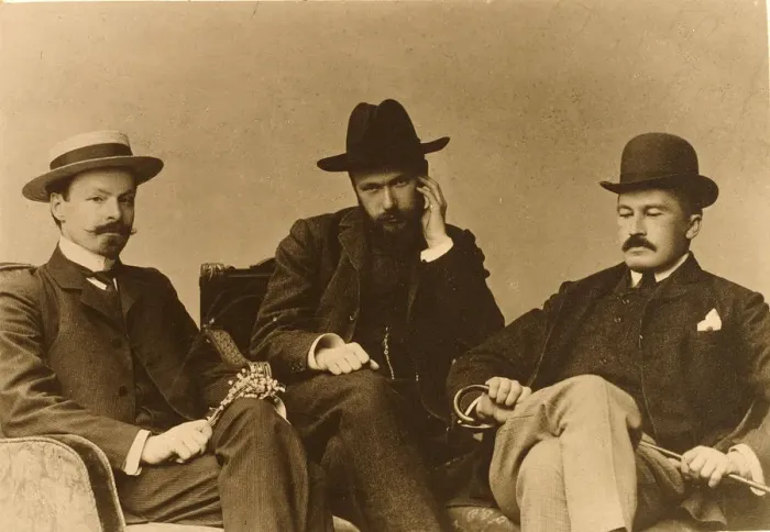 Framed Print : Konstantin Balmont, Sergei Poliakov and Modest Durnov, Russian poets, 1904 Framed Print : Konstantin Balmont, Sergei Poliakov and Modest Durnov, Russian poets, 1904