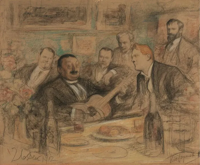 Framed Print : Konstantin Korovins name day party, 1912. Artist: Pasternak, Leonid Osipovich (1862-1945) Framed Print : Konstantin Korovins name day party, 1912. Artist: Pasternak, Leonid Osipovich (1862-1945)