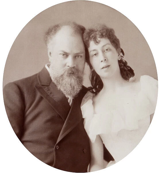 Konstantin Makovsky, Russian artist, with his wife, 1880s. Artist: Andrei Osipovich Karelin