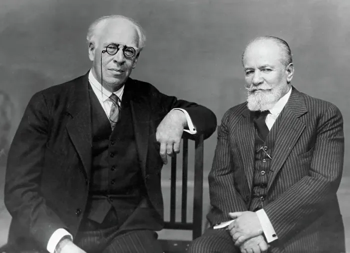 Framed Print : Konstantin Stanislavsky and Vladimir Nemirovich-Danchenko, 1910s. Creator: Anonymous Framed Print : Konstantin Stanislavsky and Vladimir Nemirovich-Danchenko, 1910s. Creator: Anonymous
