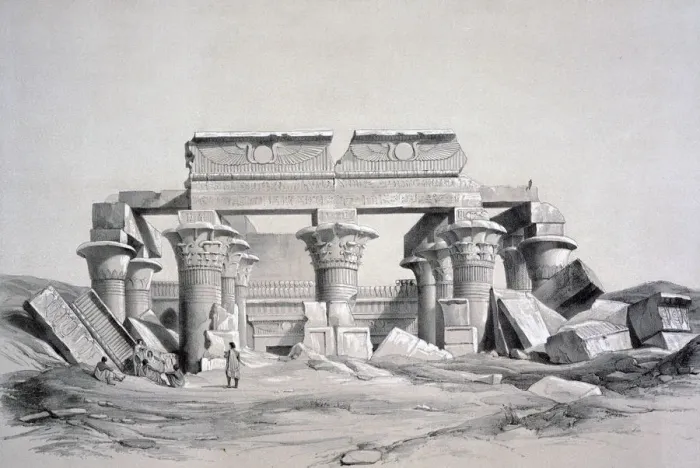 Framed Print : Koom-Ombos, Egypt, 1843. Artist: George Moore Framed Print : Koom-Ombos, Egypt, 1843. Artist: George Moore